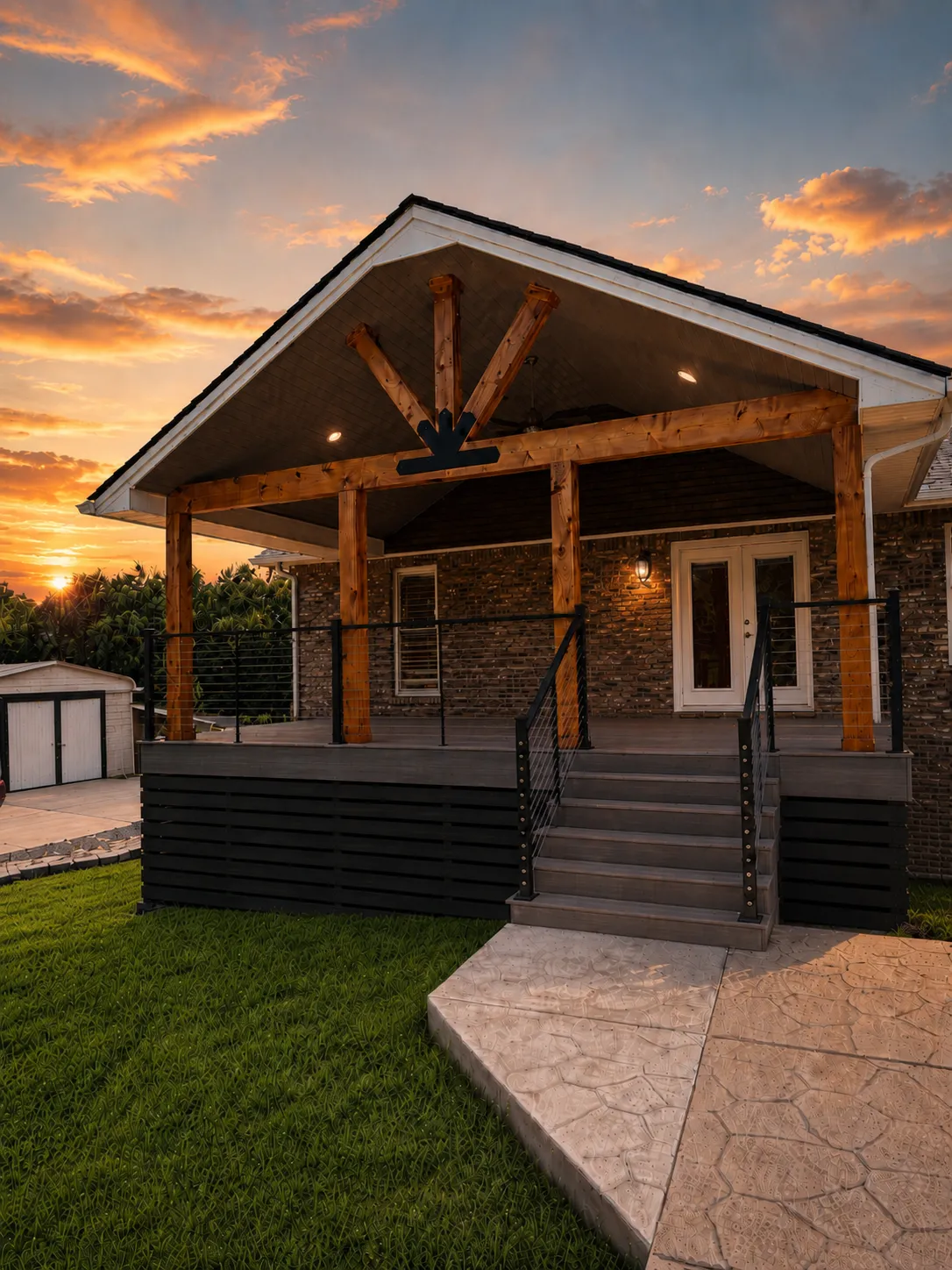 Timber-Frame Covered Deck