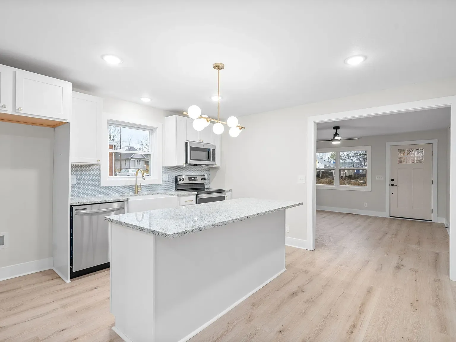 Penny Tile Farmhouse Kitchen